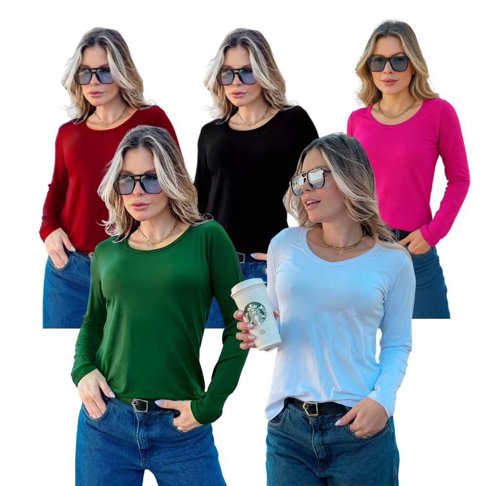 Blusa 2 Pele Feminina Gola V: Onde Comprar | BuscaProdutos