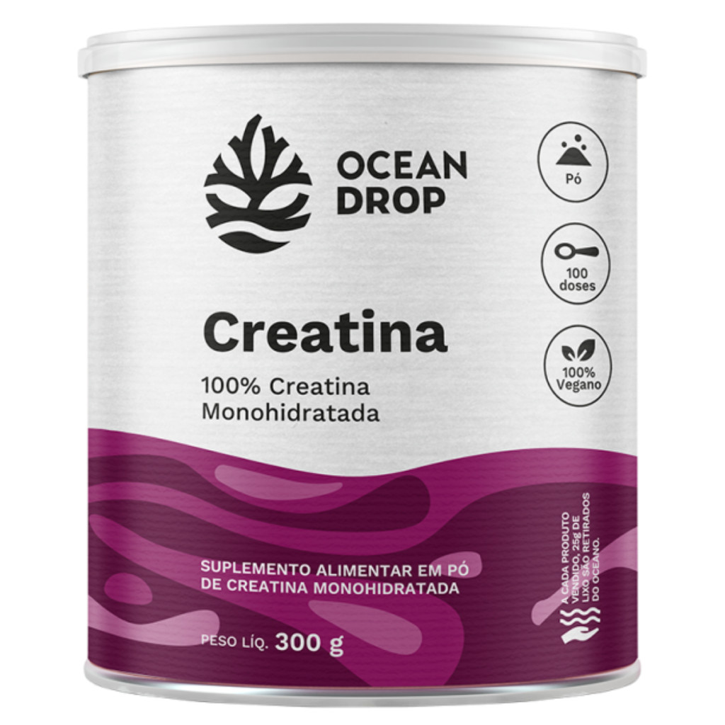 Creatina Monohidratada Pura 300G Ocean Drop Creatina Pura