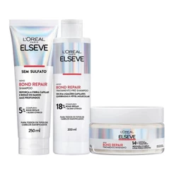 Kit Elseve Bond Repair: Pré-Shampoo + Shampoo + Creme - Reconstrução Completa