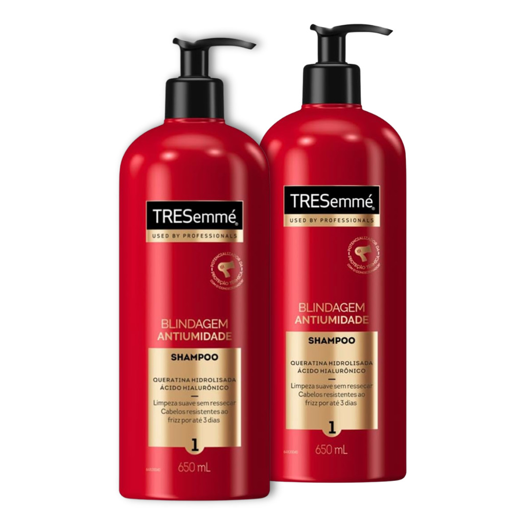 2 Uni TRESemmé Shampoo Blindagem Antiumidade - 650ml