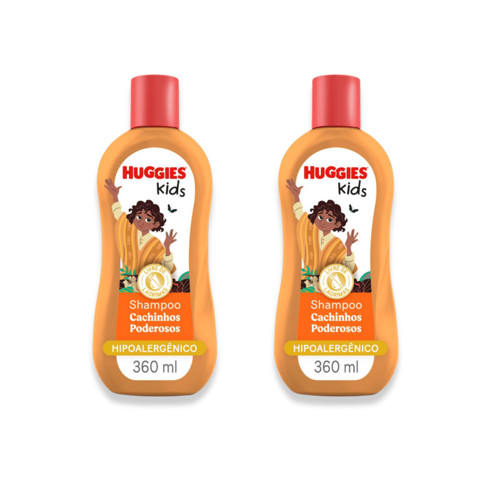 Kit 2 - Shampoo Huggies Kids Cachinhos Poderosos 360ml - Mom & Baby