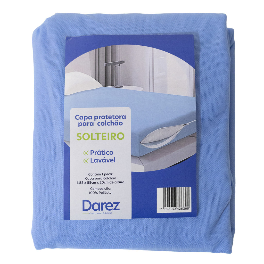 Capa Protetora p/ Colchão de Solteiro 188x88cm - Darez