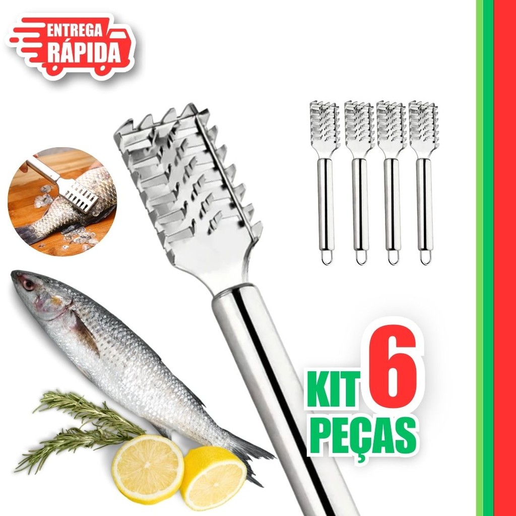 KIT 6/2 Descamador Removedor Escama Peixe Profissional.