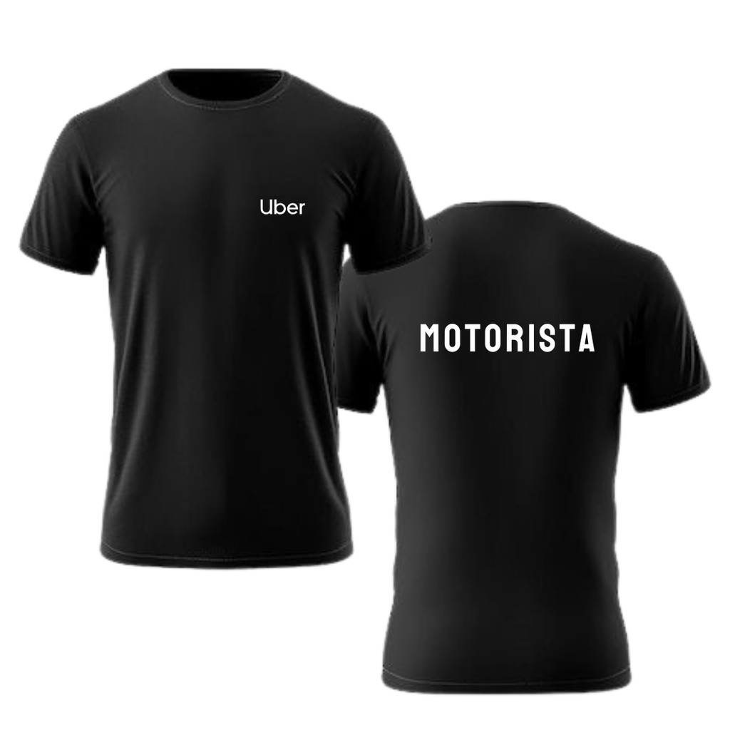 Camiseta Masculina Feminina Motorista Uber Preta