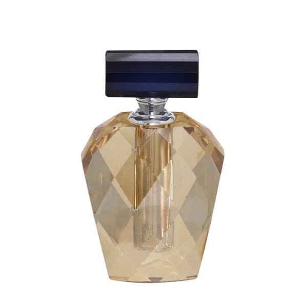 Perfumeiro Decorativo Em Cristal Ambar e Preto 8x5x13cm