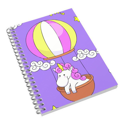 Caderno Universitário Unicornio Globo Kawaii 1, 10 e 15 Matérias Escolar Capa Dura Animes  Desenhos