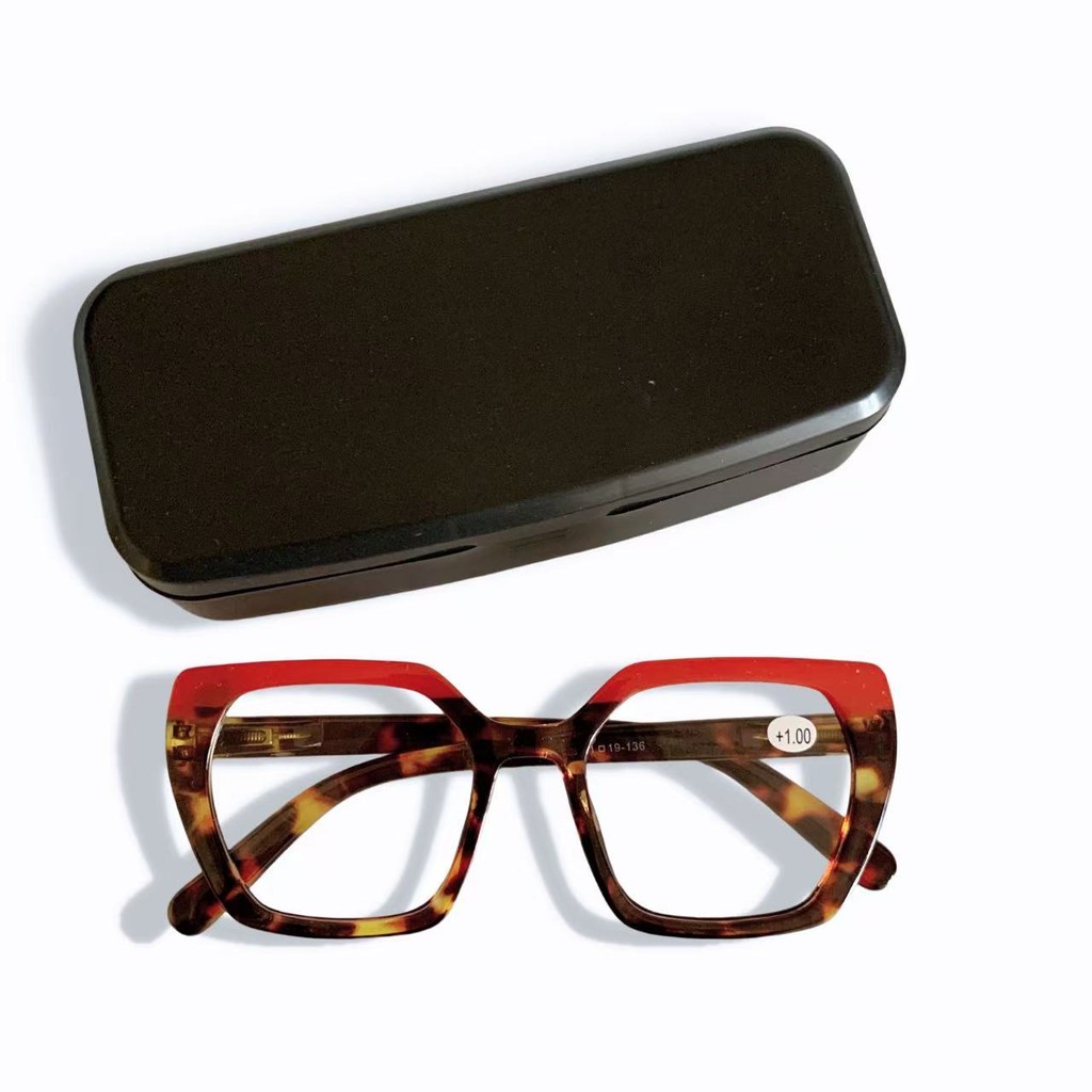 Óculos Com grau Para Perto Leitura Descanso Moderno Chique Grande Feminino novo tartaruga vinho em Oferta na Shopee