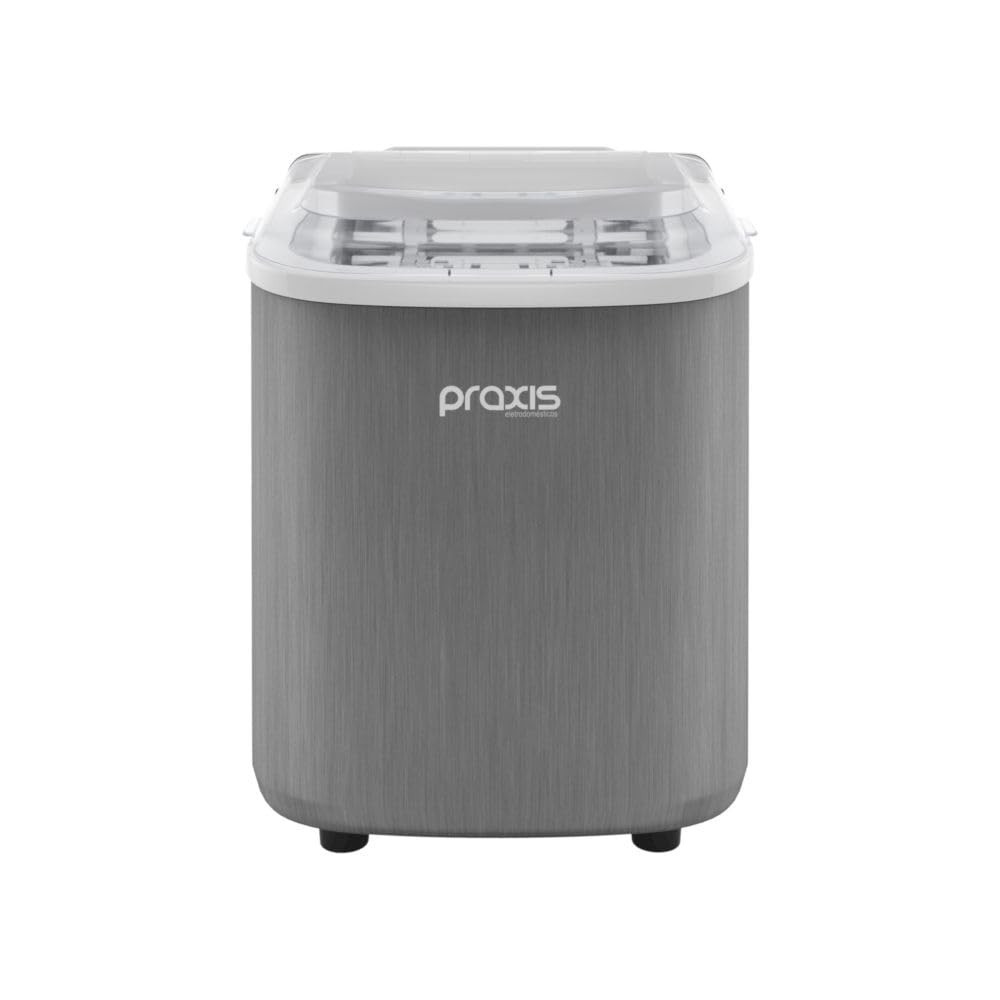 Máquina De Gelo Praxis Portátil 12kg/dia 112W 127V Prata