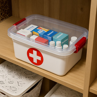 Maleta Primeiros Socorros Média Caixa De Remédios C/ Tampa Transparente em Oferta na Shopee
