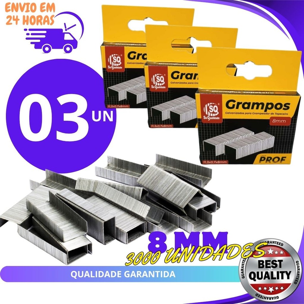 3000/20000 ou1000MIL un Grampos 8mm Galvanizado Grampeador Profissional p/ Tapeceiro alta qualidade