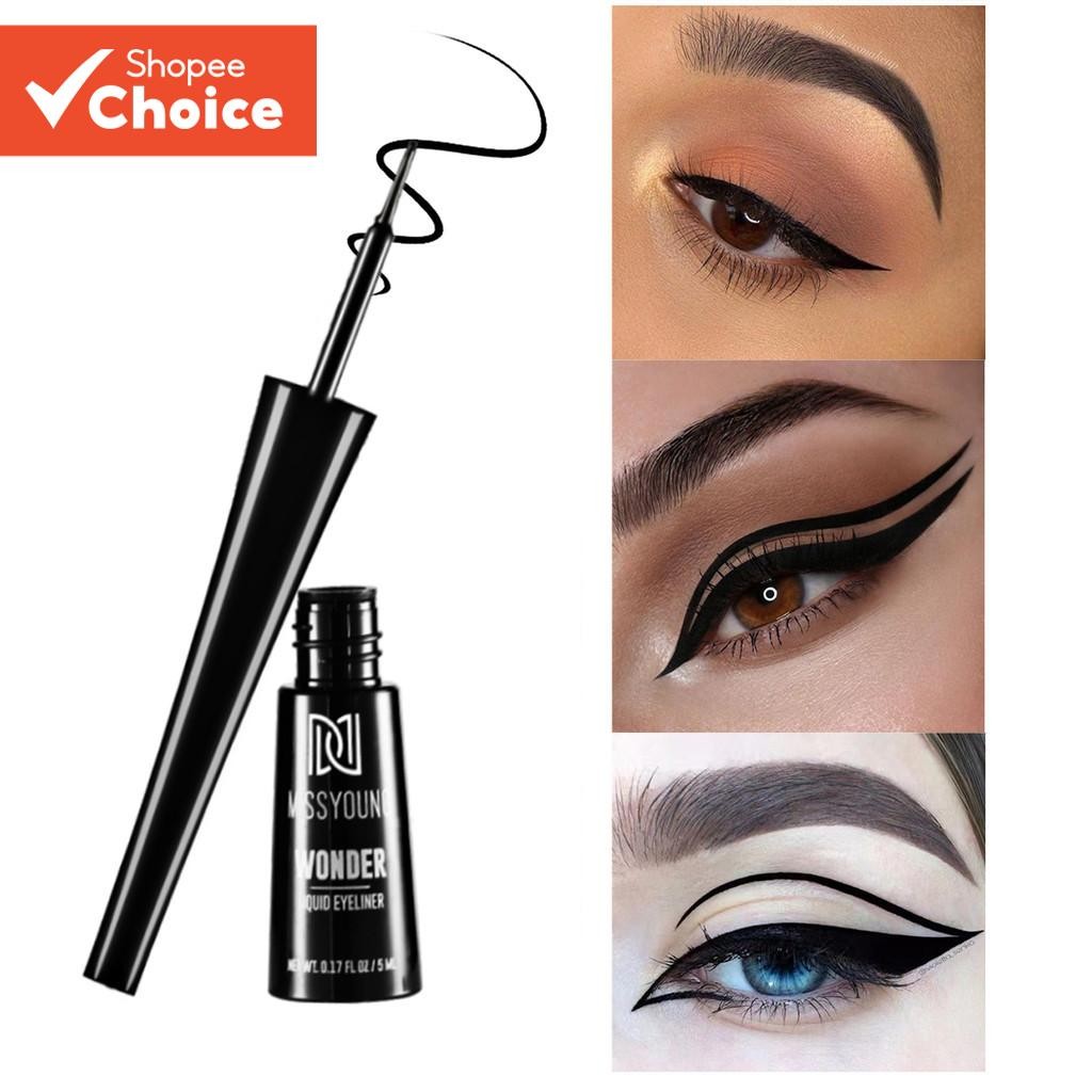 Delineador de Olhos Líquido Fosco à Prova d'Água de Longa Duração Preto, Azul e Cinza