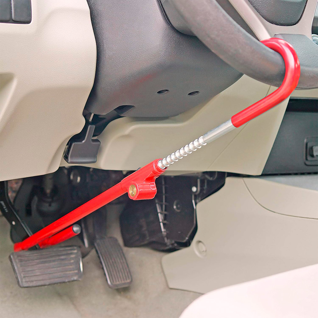 Imagem Trava de Volante de Aço para Caminhao Carro Scania Trava Carneiro antifurto trava pedal anti furto