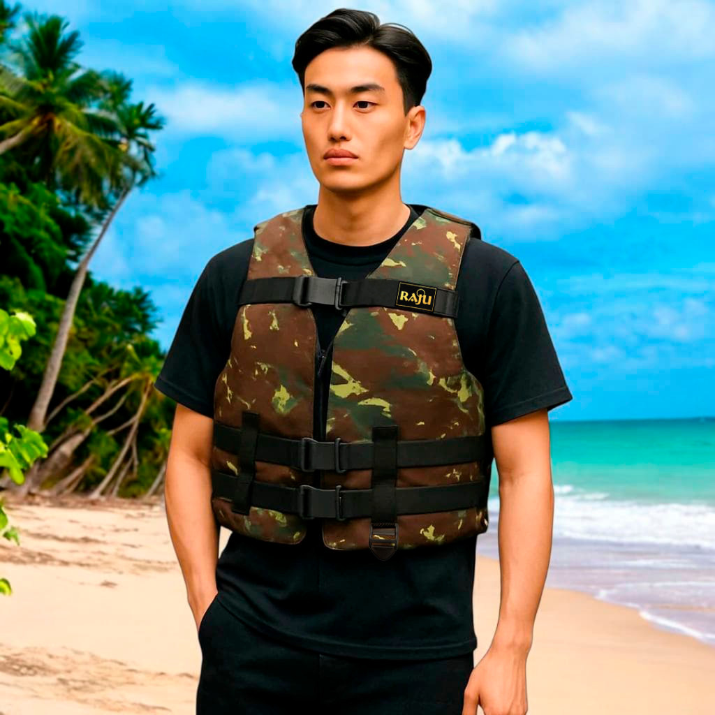 Colete Salva Vidas Raju 100 a 120 kg Camuflado em Oferta na Shopee