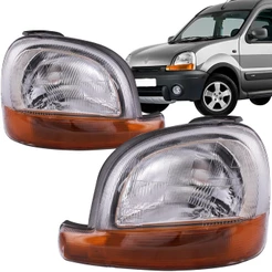 Farol Kangoo 2000 2001 2002 2003 2004 2005 2006 2007 2008 Cromado Pisca Ambar Elétrico