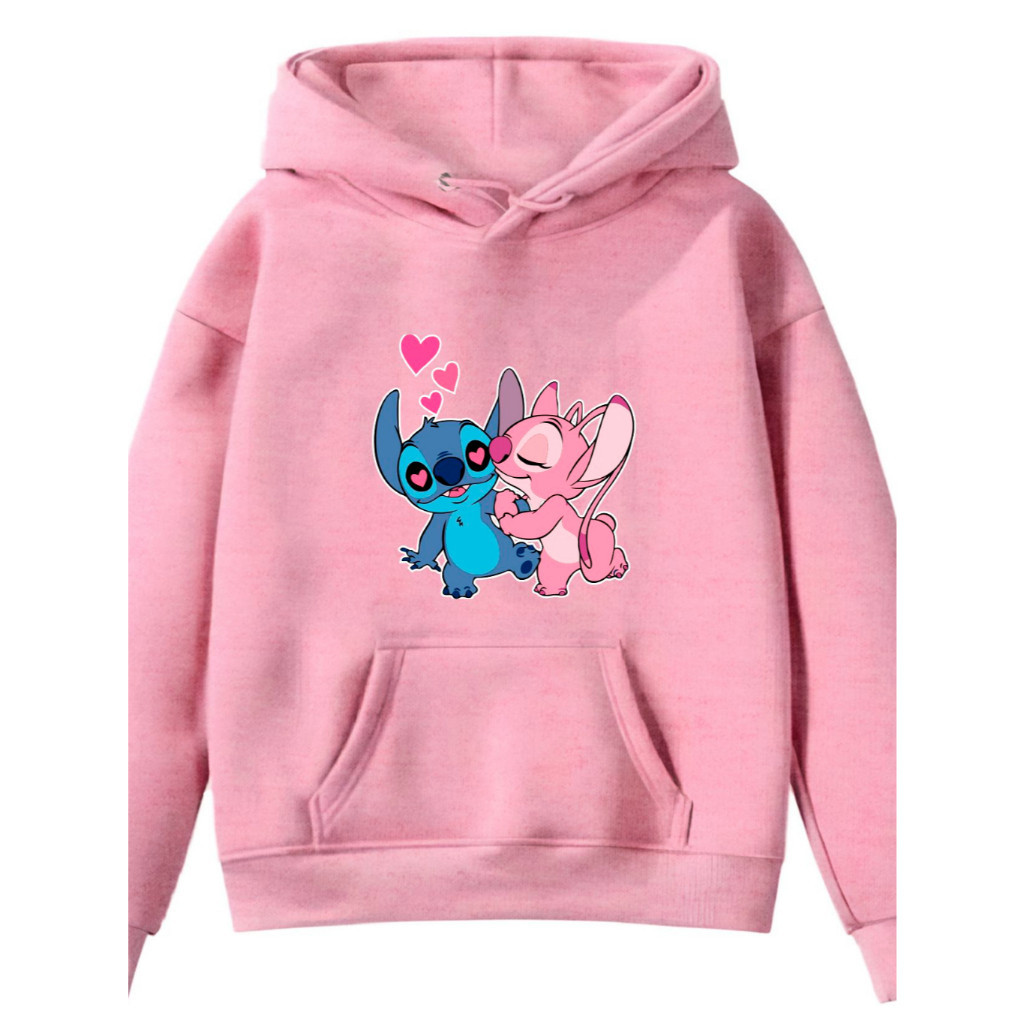 Moletom Infantil Canguru Stitch Casal Desenho Infância Blusa De Frio Infantil Criança Envio Imediato