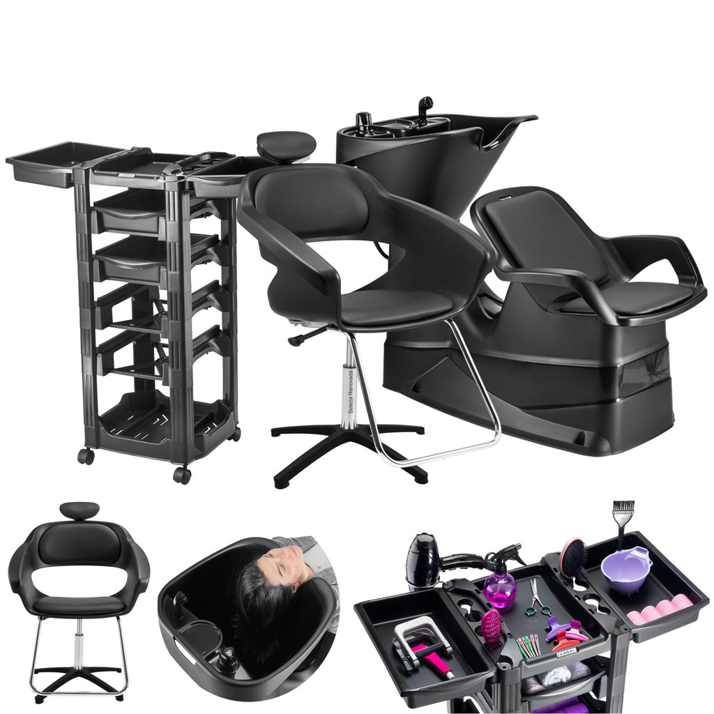 Kit  Lavatorio Cabelo Champ Dompel Cadeira +carinho - Home & Living