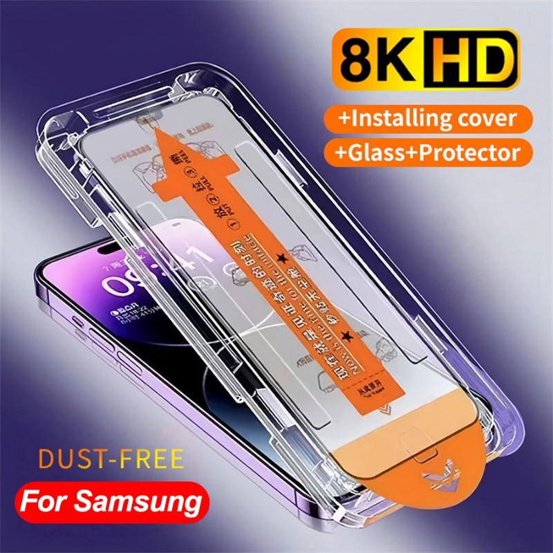Pelicula Vidro Temperado Com Limpeza Automática Para Samsung Galaxy A15 A25 A35 A55 A16 A36 A56 A17 A27 A37 A57 A06 A07