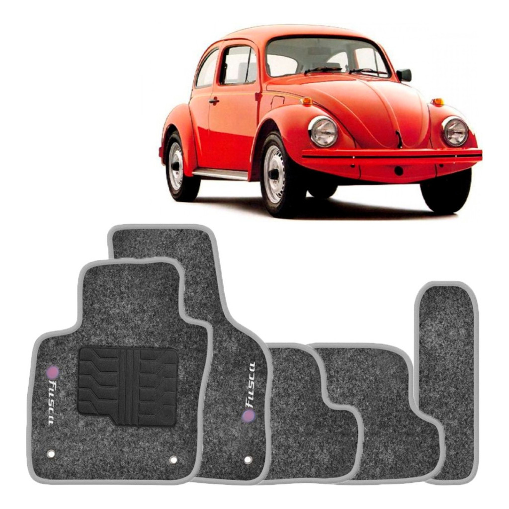 Kit de tapetes 5 peças específico Fusca 2013 a 2019 Carpete Grafite