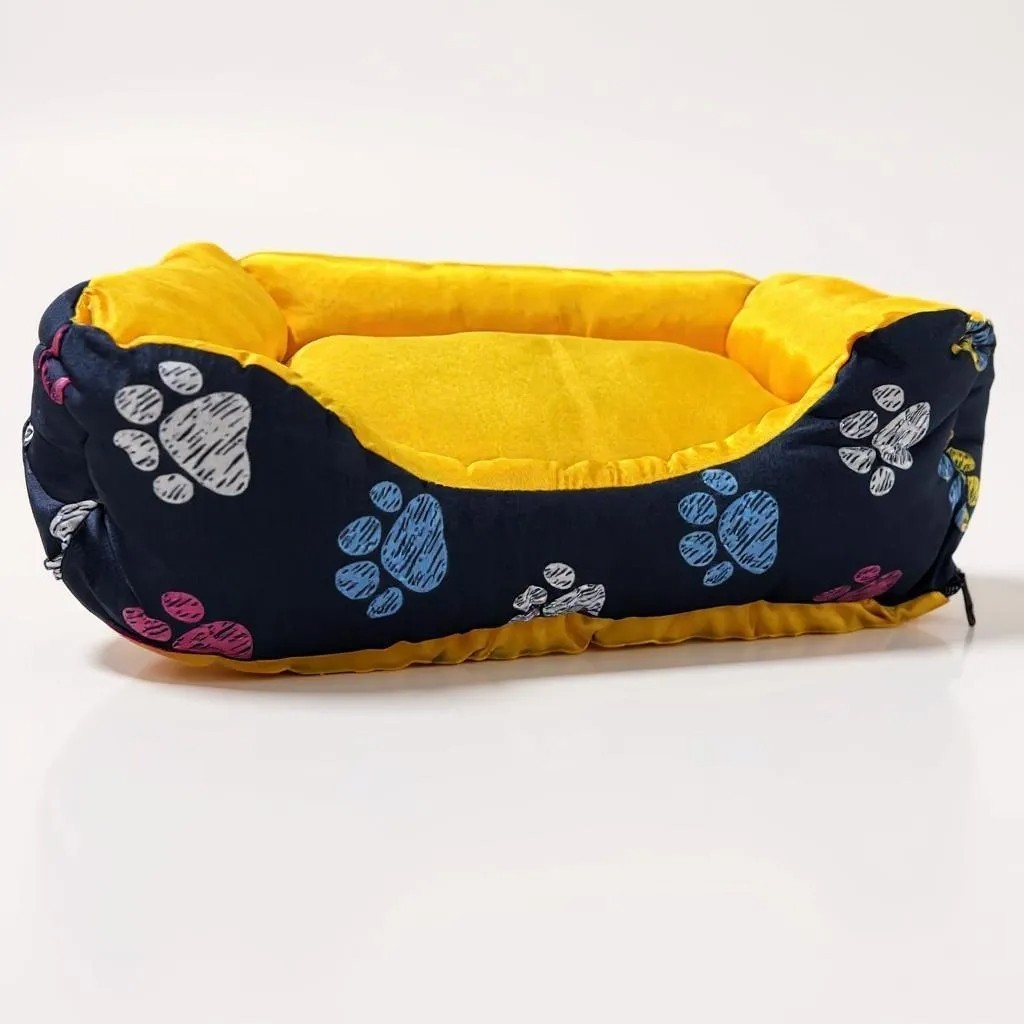 Cama Caminha Colchão Colchonete Pet Gato Cachorro Almofada Macio Lavavel Anti Friagem Tamanhos P M G GG Amarela