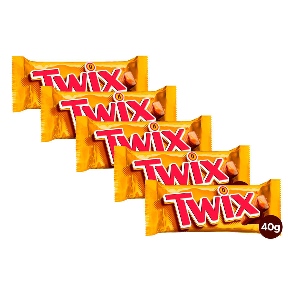 Kit 5 Chocolate Twix Original 40g - Food & Beverages