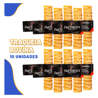 Traqueia Bovina Natural Para Cães Kit 10 Un Mordedor Pet em Oferta na Shopee