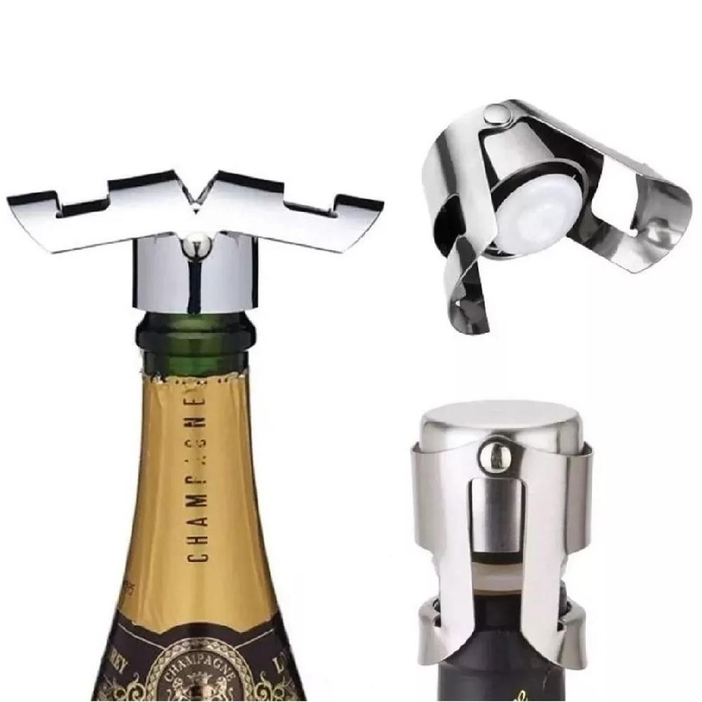 Tampa Para Champagne Vinho Espumante Rolha Garrafa Inox Design De Luxo em Oferta na Shopee