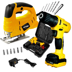 Kit Serra Tico-Tico 400W + Parafusadeira/Furadeira 12V Vonder com Maleta e Acessórios