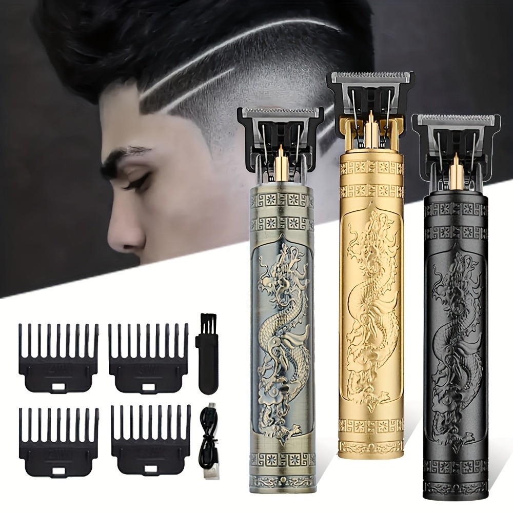 Máquina de cortar cabelo barbeiro dragão profissional elétrica bateria recarregável