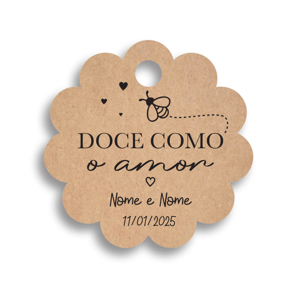 TAG DOCE COMO MEL + 120 ADESIVOS COM CORAÇÃO em Oferta na Shopee