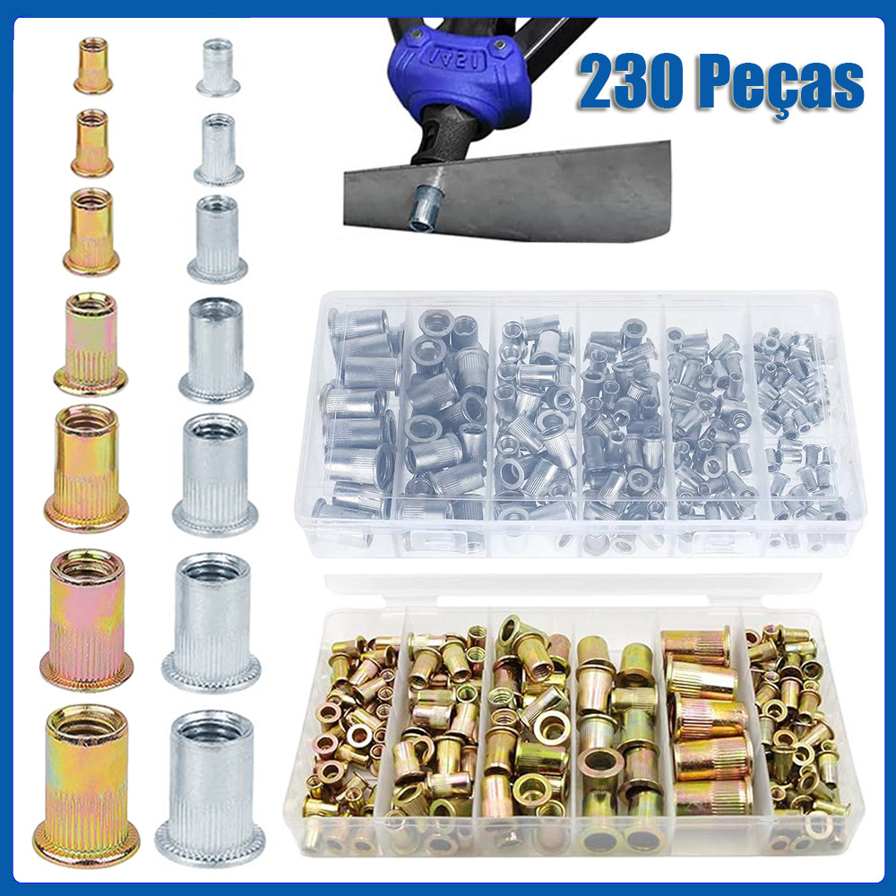 azul-branco Rebite Rosca Interna M3-M12 Porca Rebite Popnut 230 Pçs