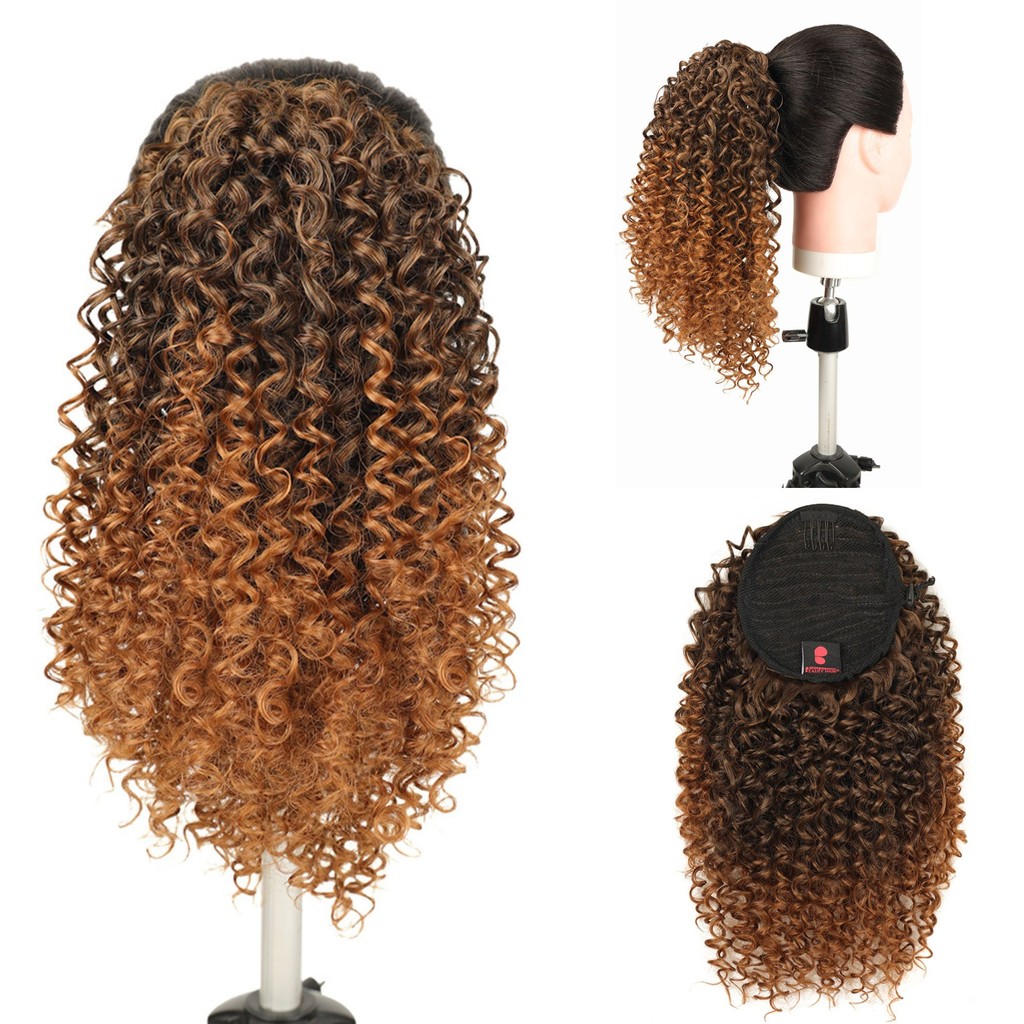 Rabo de cavalo Cacheado Aplique de Cabelo Natural Sintético com Elástico bio fibra 40cm fashion classic em Oferta na Shopee