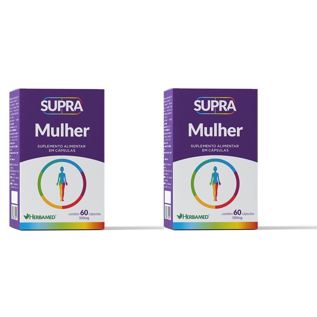 Kit com 2 Supra Mulher Suplemento alimentar - Herbamed com 60 capsulas em Oferta na Shopee
