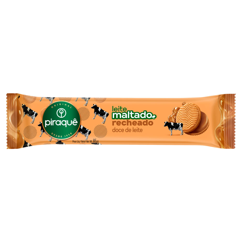 Biscoito Piraquê Leite Maltado Recheado Doce de Leite 85g - Food & Beverages