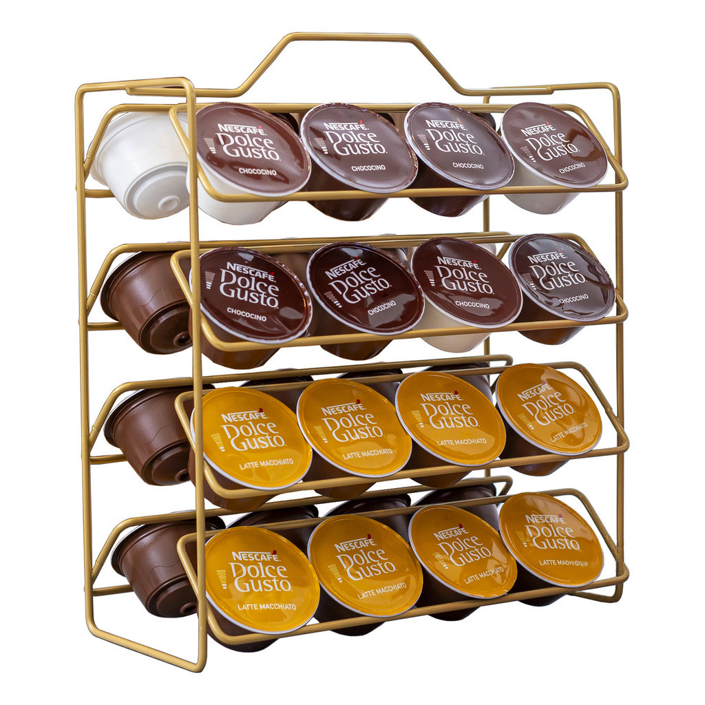 Organizador Suporte Porta Cápsulas Café Dolce Gusto 32 Cápsulas Aço Aramado