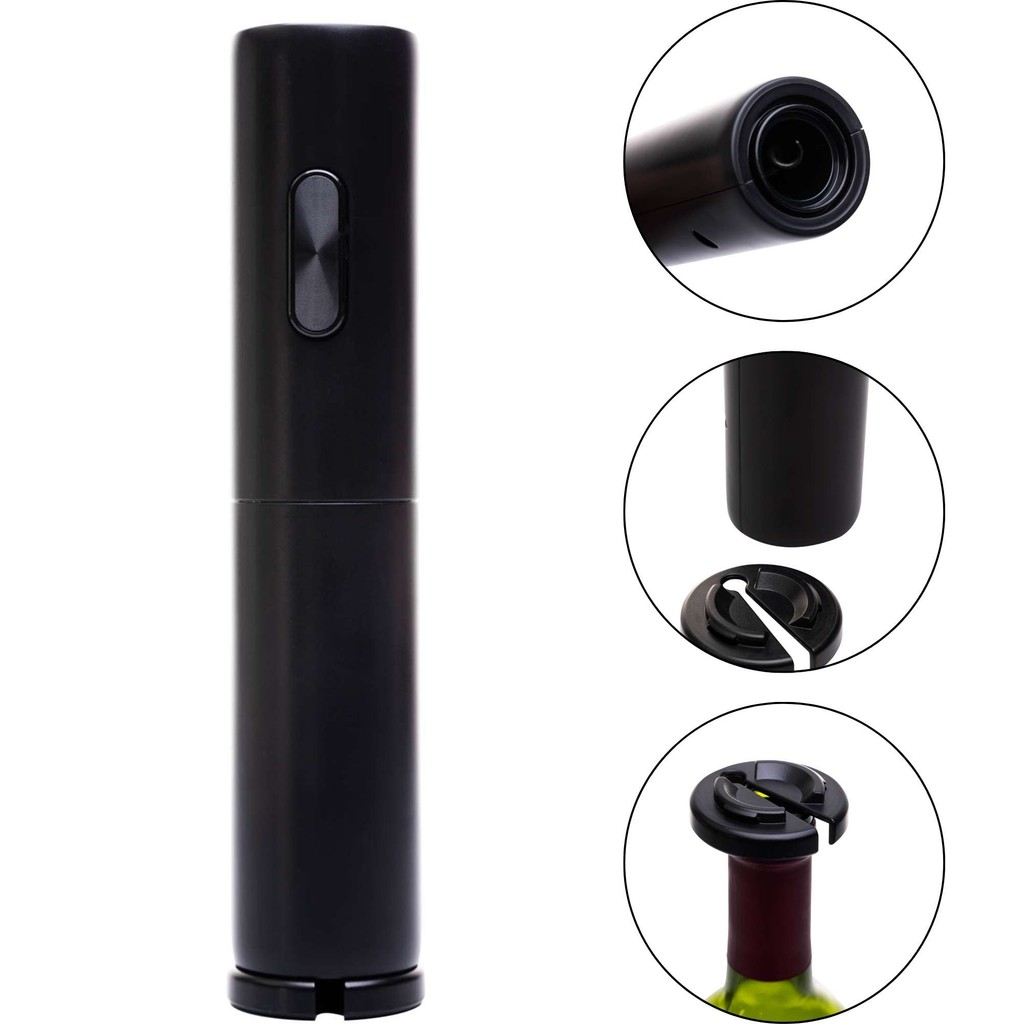 Saca Rolhas Elétrico de Plástico Preto - Wolff