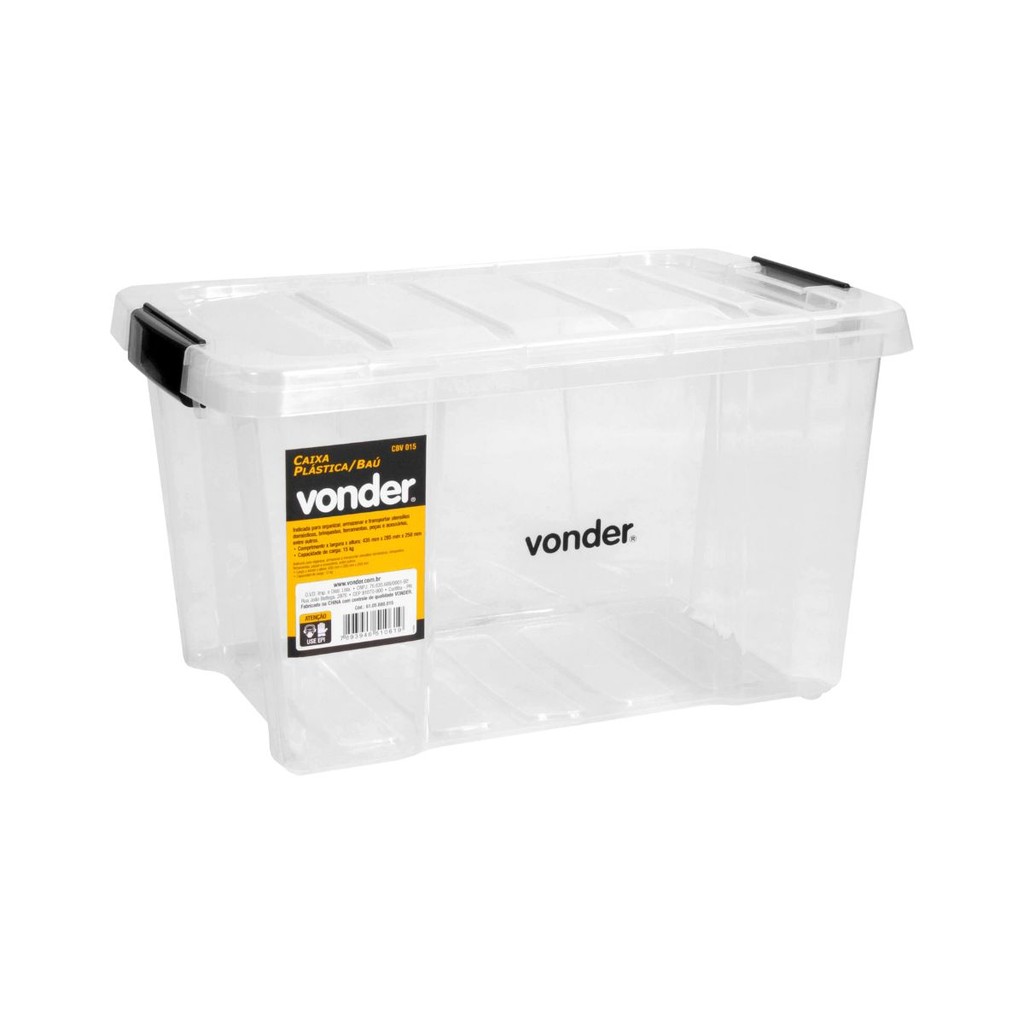 Caixa plástica/baú transparente CBV 015 VONDER