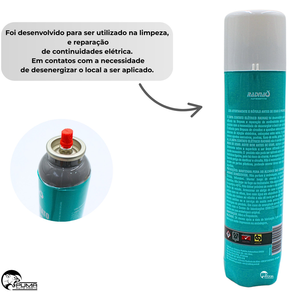 Limpa Contato Elétrico Spray Radnaq Uso Geral E Automotivo — imagem 2 de 2