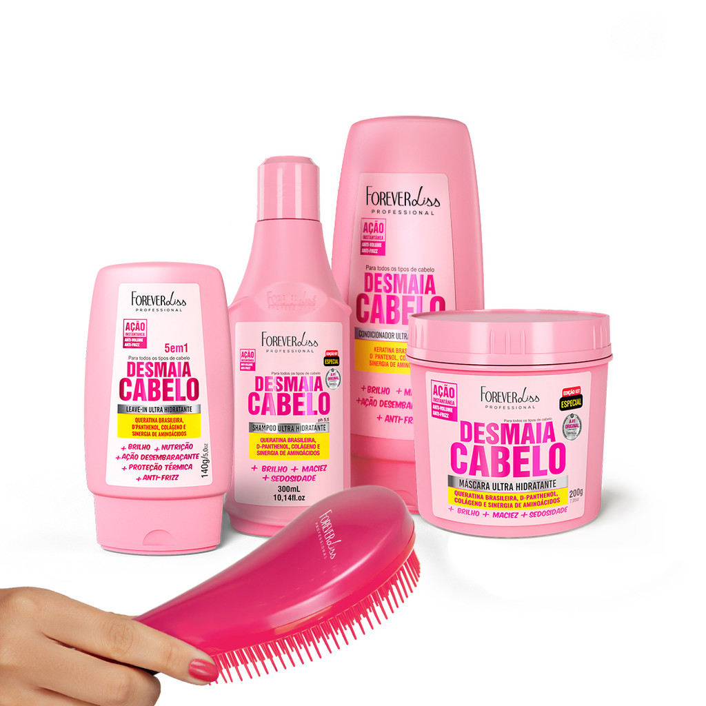Kit Desmaia Cabelo Forever Liss GANHE Escova Para Pentear