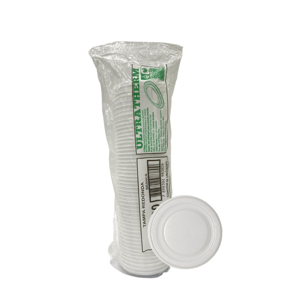 Tampa para Potes de isopor 200/300ml Ultratherm com 400 unidades em Oferta na Shopee