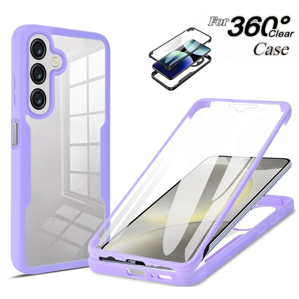 360 Protetor De Tela De Corpo Inteiro Caso Transparente Para Samsung Galaxy A07 A17 A37 A57 A06 A16 A26 A36 A56 A05S A05