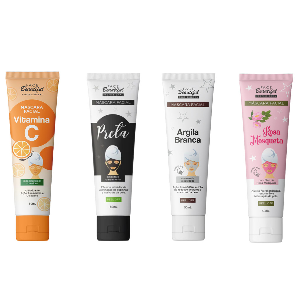 Mascara Facial Peel Off Bisnaga Display 12 Unidades 50ml Face Beautiful