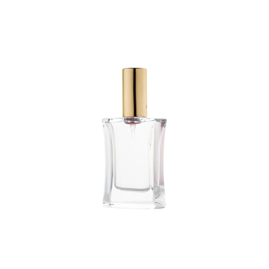 Frasco para Perfumaria de Vidro Retangular para Perfume - Spray e Tampa Dourado - 20ml - 1 unidade - Rizzo - Travel & Luggage