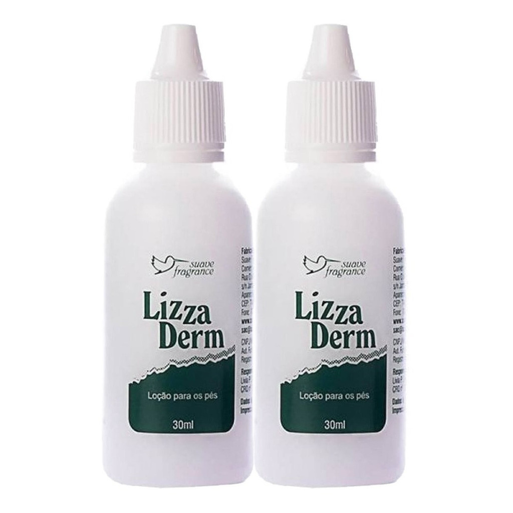 2 Loção Lizzaderm Rachaduras Nos Pés Suave Fragrance Pé Seco