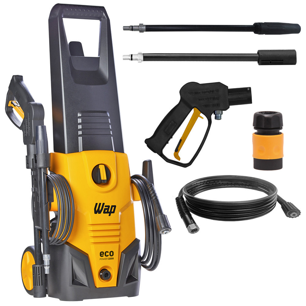 Lavadora de Alta Pressão Potente 1500W Com Rodas Bico Ajustável Eco Power Wap em Oferta na Shopee