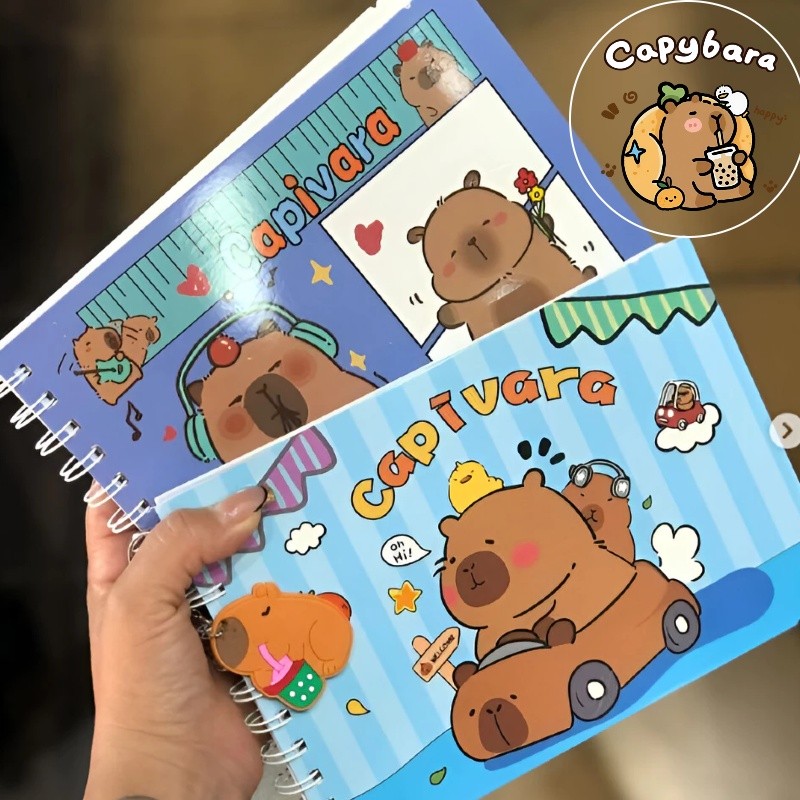 Livro de Colorir Capivara cute 50 Folhas Caderno de Desenho Pintura Coloring Book infantil...