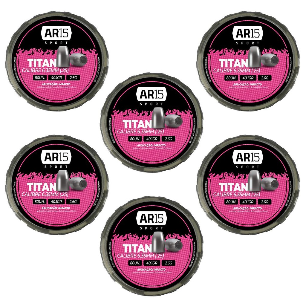 Chumbinho 6.35mm Carabina Espingarda 480un Titan Slug - Sports & Outdoors