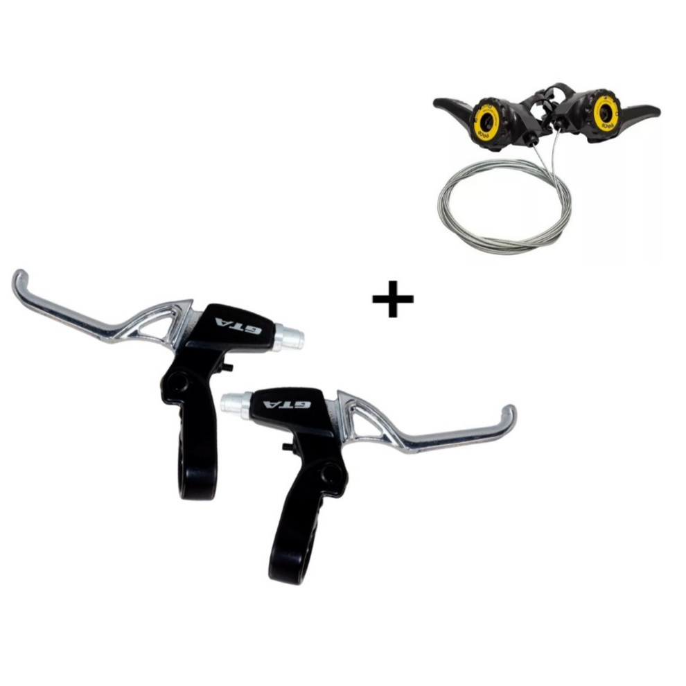 Passador DE Marcha NYLON 18v / 21v + Manete de Freio Alumínio GTA MTB Para Bike Bicicleta*