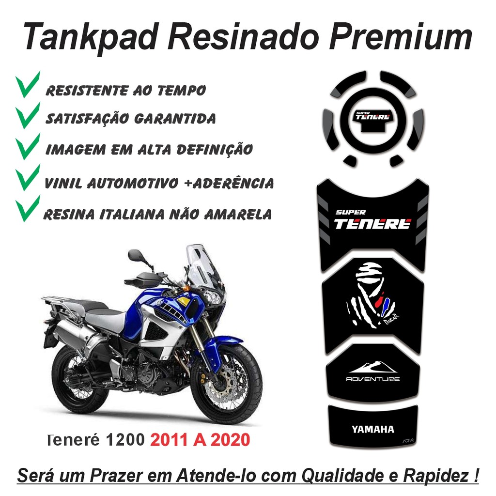 Adesivo Protetor de Tanque Tankpad E Bocal 3d Resinado Moto Yamaha Super Tenere 1200 2011 a 2020
