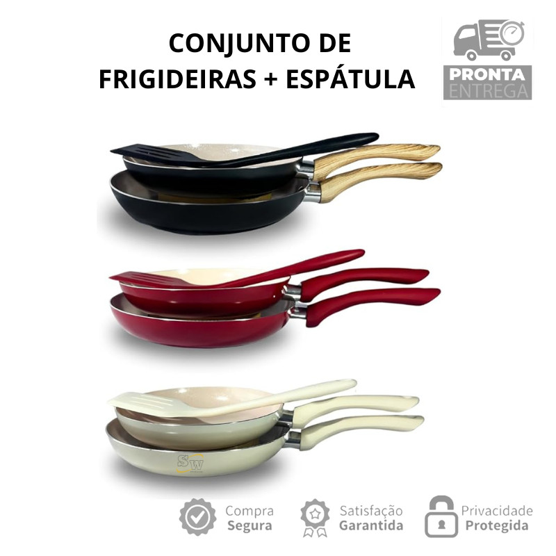 Kit Frigideira Antiaderente Revestimento Cerâmico