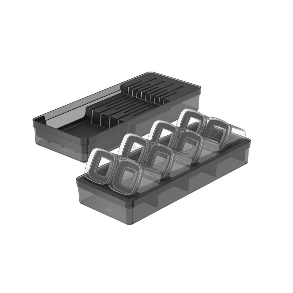 Organizador De Temperos + Organizador Facas Cozinha Clear 10 Peças Ou